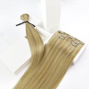 Sunny Real Hair Clip-In Extensions, Caramel Blonde 16" 120g NIB